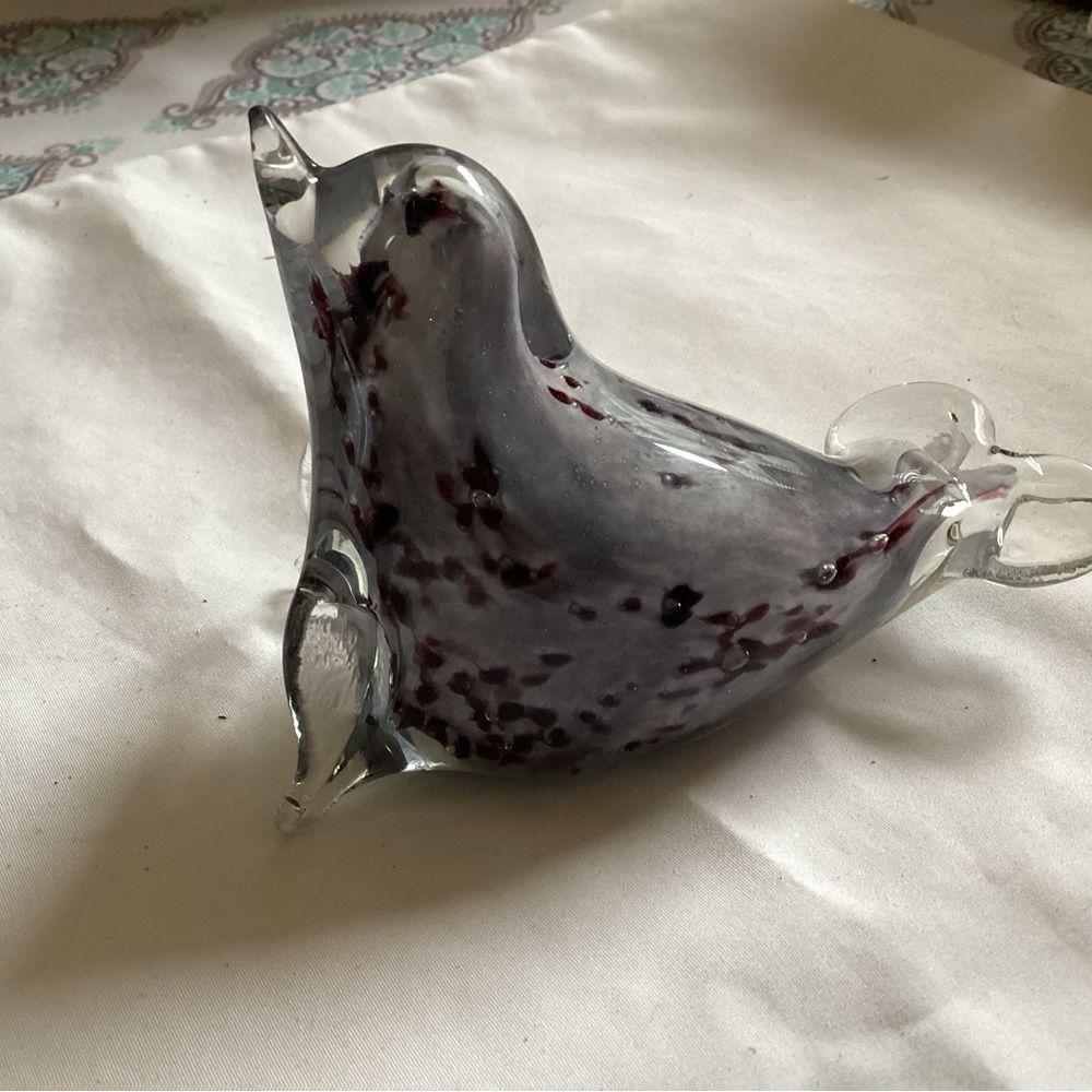 Gray and Burgundy Glass Seal Perfect Condition